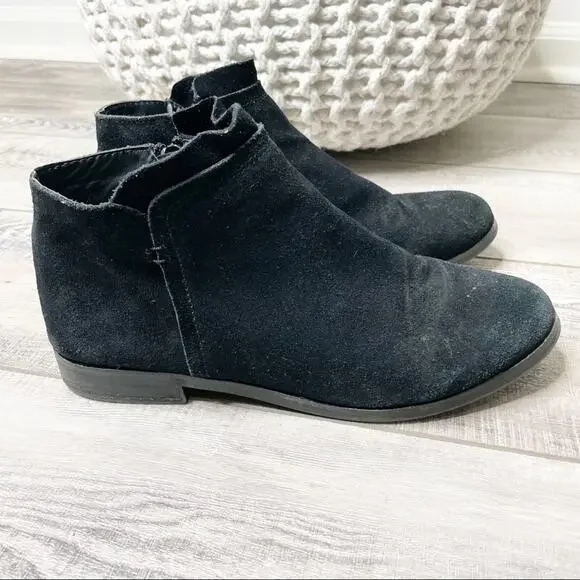 Steve Madden Rimas Suede Low Heel Ankle Booties Black Size 8.5 - Picture 6 of 10